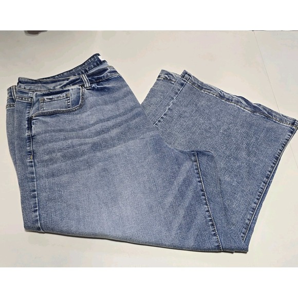 Lane Bryant Denim - Lane Bryant Women's Mid Rise Wide Leg Crop Demin Jean sz 20 New